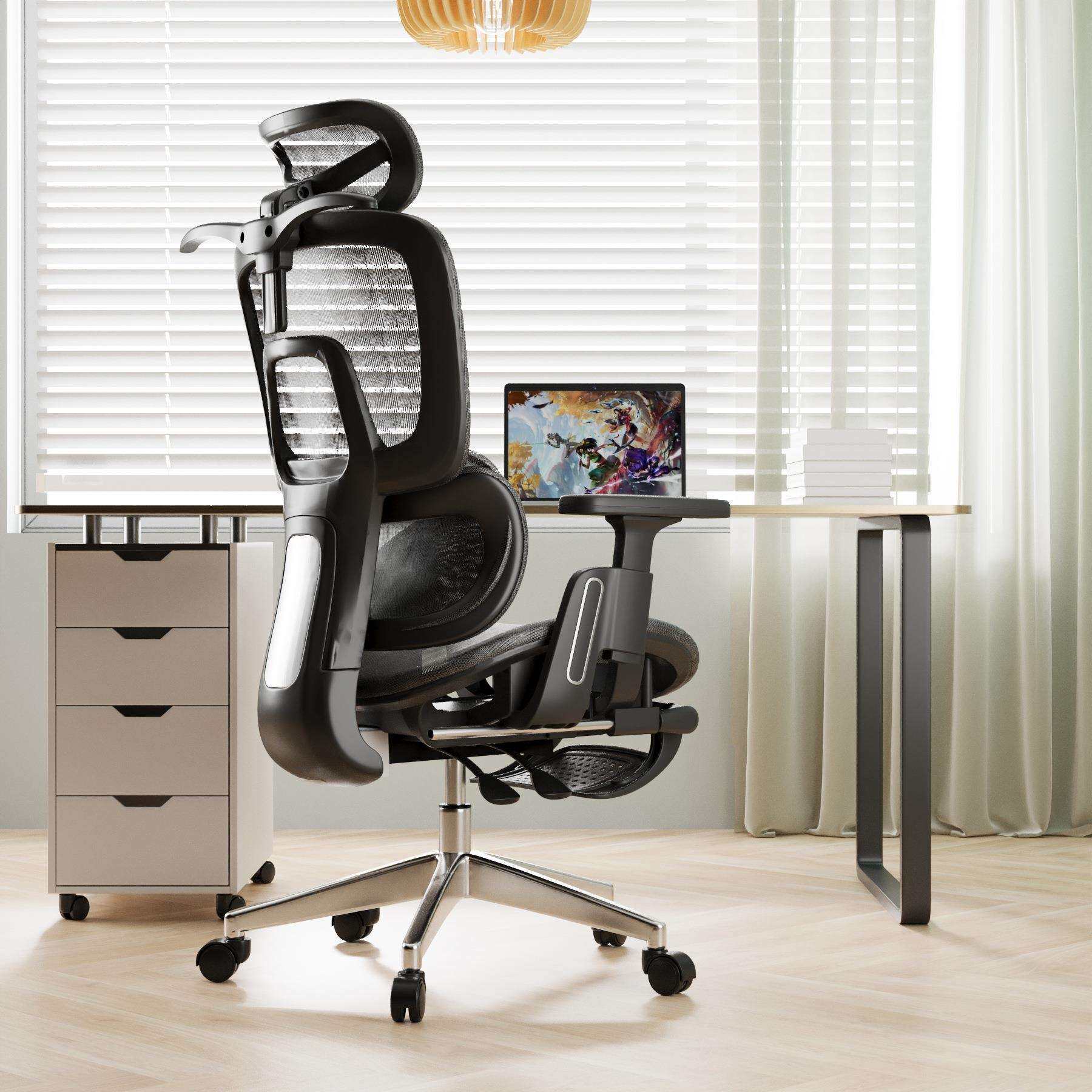 新款人体工学椅镂空家用电脑椅办公电竞椅高度可调节