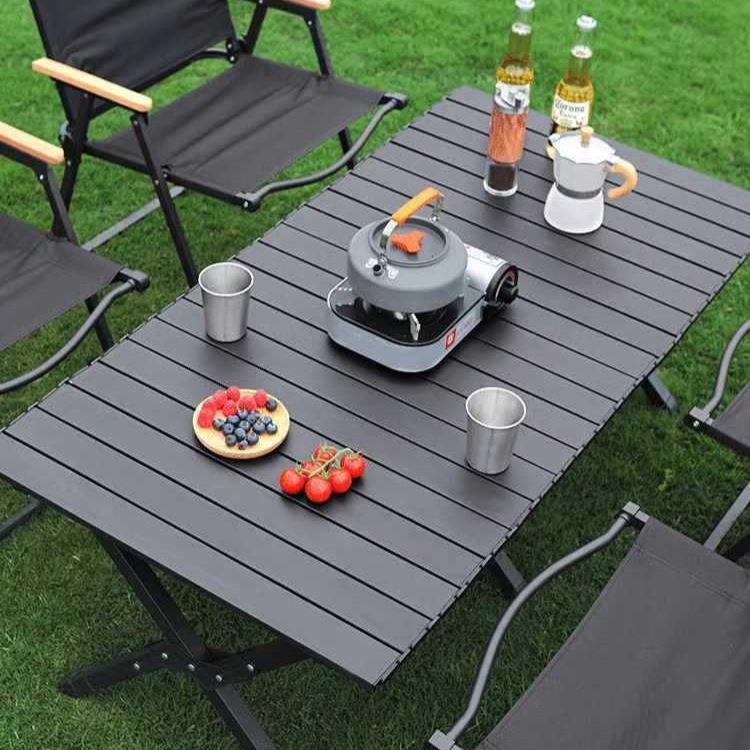 户外折叠桌子铝合金蛋卷桌便携式露营桌椅野餐野营用品装备全套装