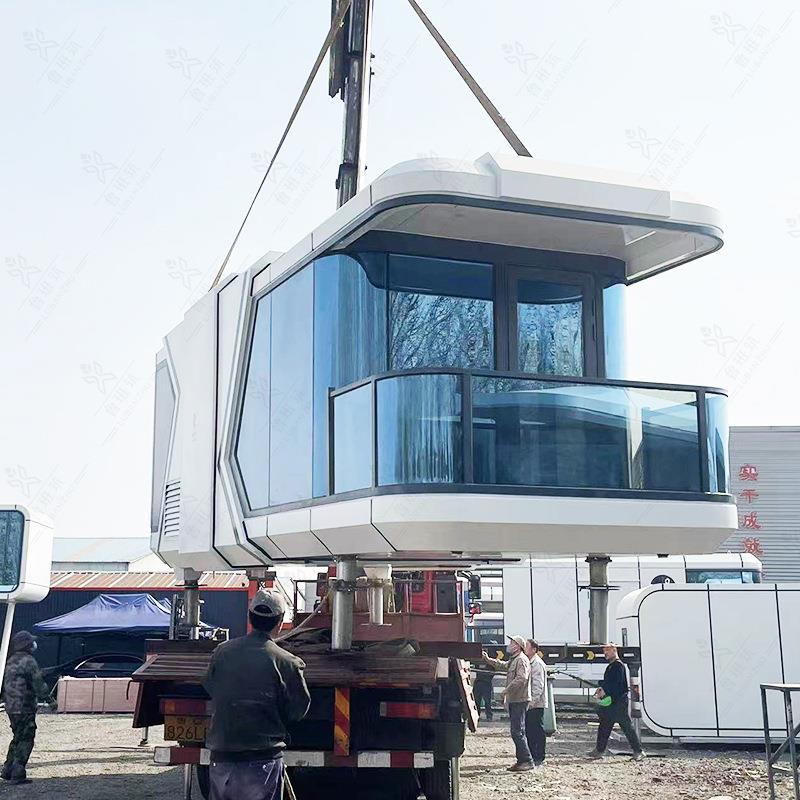 30平景区太空舱 社区共享健身舱 全景玻璃落地窗和天窗临时展厅