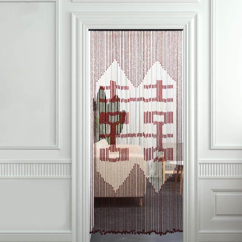 中国风木珠帘 装饰窗帘 客厅卫生间门帘 隔断帘 玄关实木帘子门帘