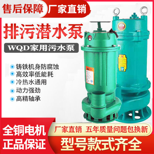 家用污水泵220V小型化粪池抽水泵380V潜污泵无堵塞高扬程农用灌溉