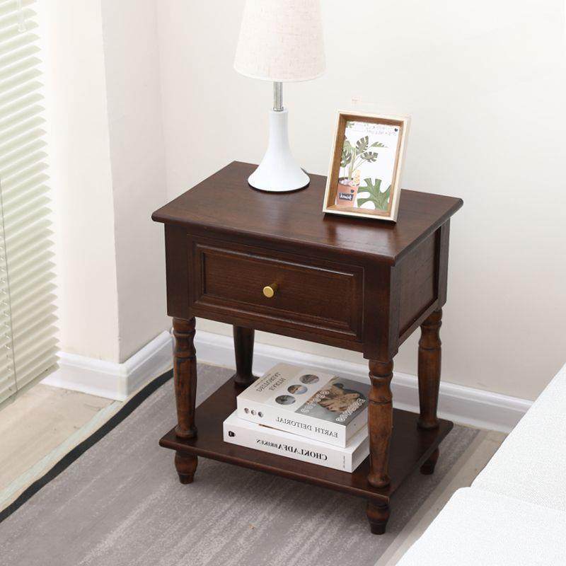 床头柜小型美式实木胡桃色现代简约卧室边柜多功能收纳储物夹缝柜,电子元器件市场,其它元器件,淘宝优惠券,粉丝福利购,淘宝优惠卷