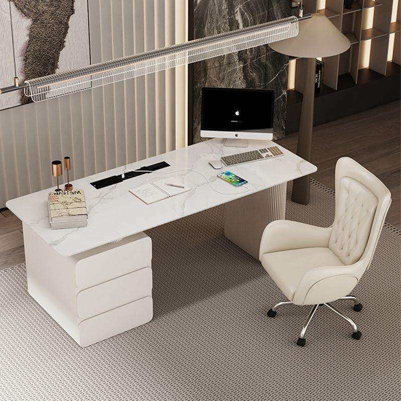 电脑桌卧室家用咨询桌新款小型岩板办公桌简约现代长方形桌子书桌