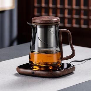 顶壶磁吸式升降内胆泡茶壶全玻璃飘逸杯煮茶壶家用过滤泡花茶神器