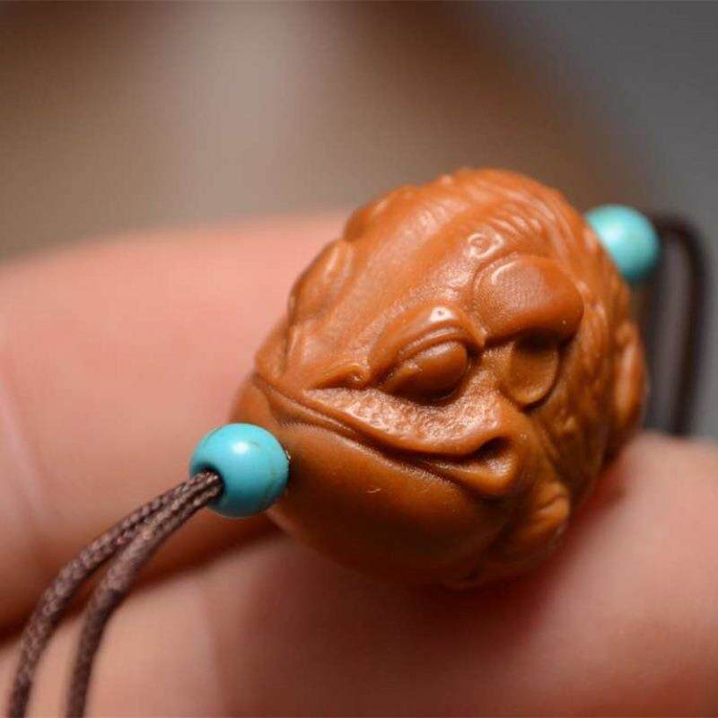 橄榄核雕刻单粒金蟾挂件吊饰橄榄胡核雕单籽把玩件文玩收藏品