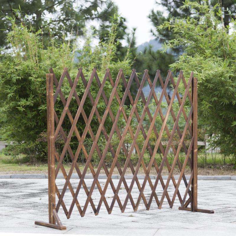 简易木栅栏阳台种花餐厅隔断置栏栅拉网伸缩围栏可移动网格篱笆架