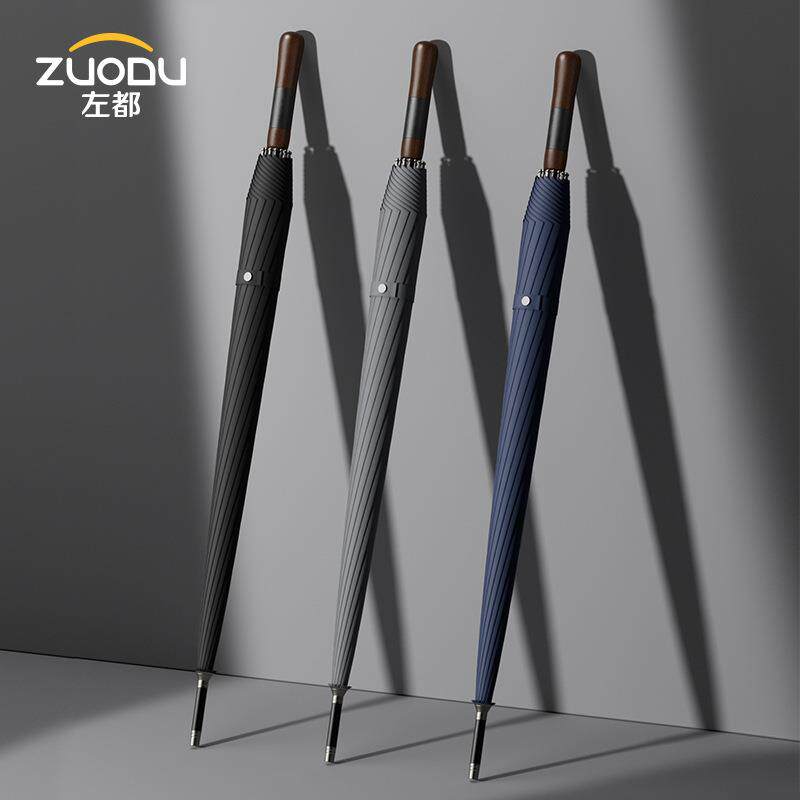 ZUODU左都长柄雨伞自动超大号加厚加固结实抗风暴雨男士专用伞