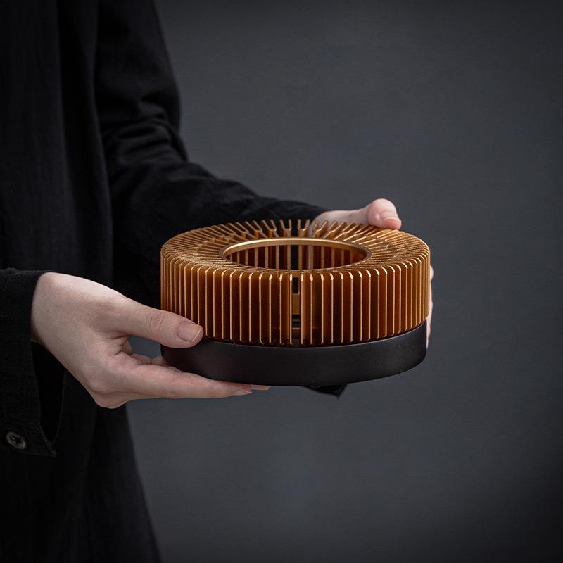 网红镀金蜡烛恒温加热底座通花款暖茶座加热器茶具暖茶炉咖啡壶