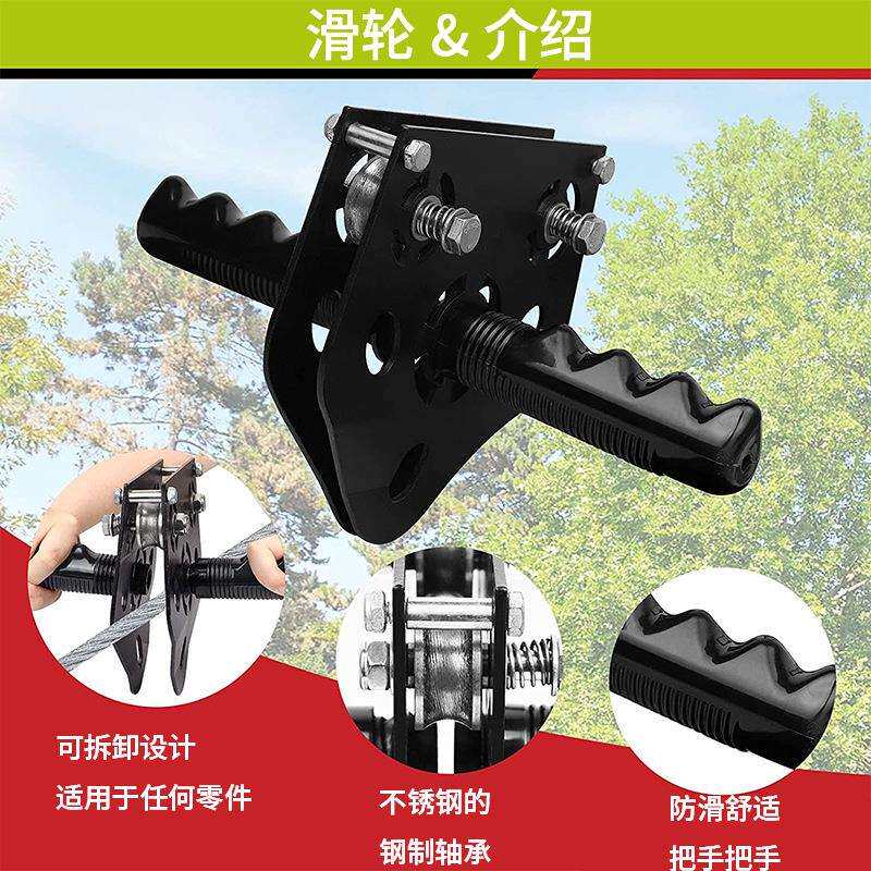 儿童户外滑索具弹簧刹车圆盘秋千套装防滑钢丝绳带钩带锁护套