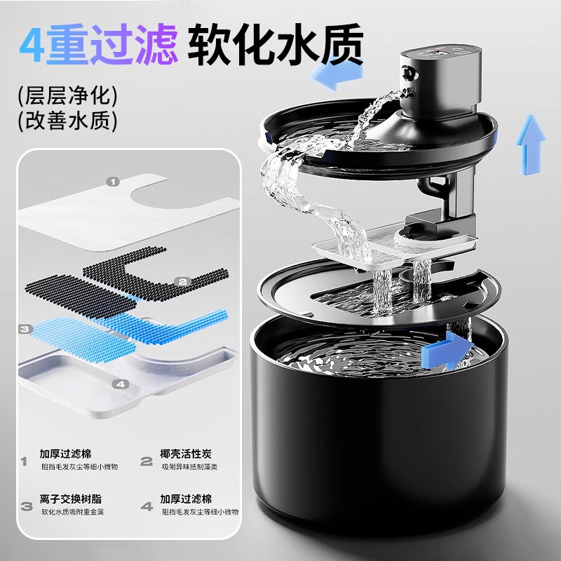 恒温猫咪饮水机无线自动不插电小猫喝水器陶瓷宠物流动喂水器加热