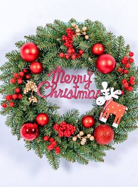 圣诞花环diy 40/50/60cm圣诞节装饰藤圈藤条场景布置道具门挂花圈