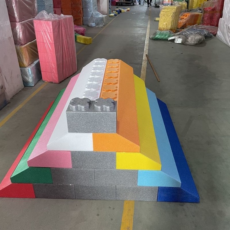 epp泡沫积木屋顶长条积木拼接围栏1.5屋脊儿童家用游乐场房子拼搭