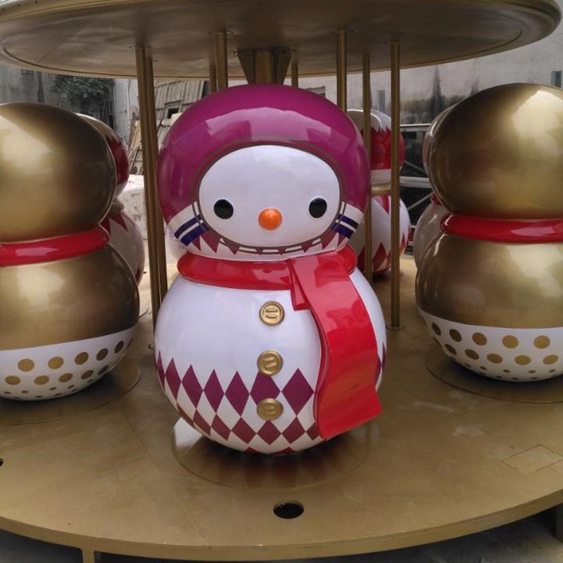 玻璃钢圣诞雪人圣诞节酒店商场装饰摆件气氛布置雪人雕塑