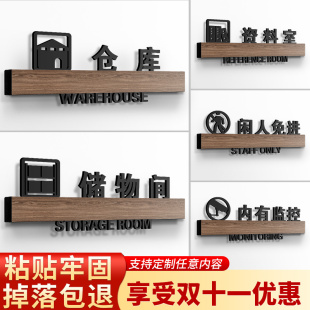 仓库储物间门牌亚克力资料室标识牌厨房仓库v办公重地闲人免进提