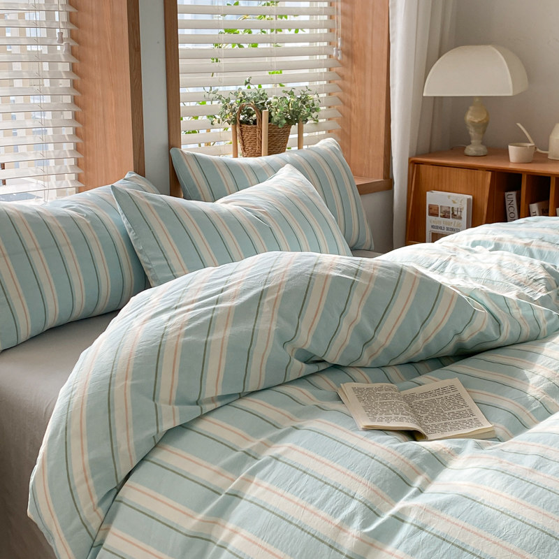 简约秋冬季水洗纯棉被套100全棉单人150x200单件1.5m被罩床罩被单