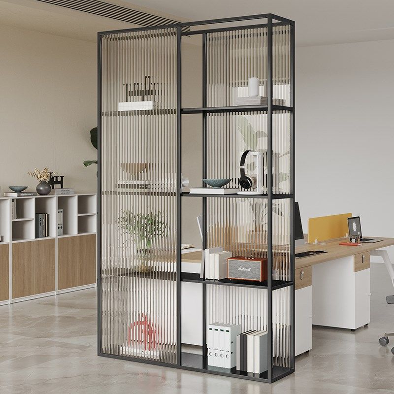 办公室书架隔断置物架简约现代前台可移动装饰玻璃屏风隔断遮挡