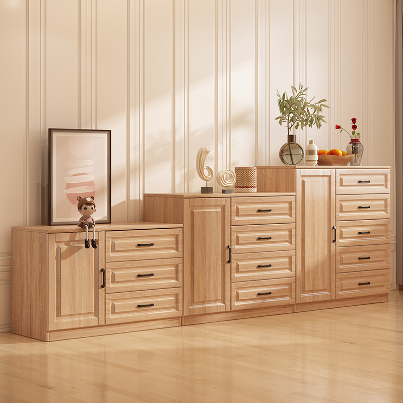 斗柜实木多功能抽屉柜收纳柜现代客厅卧室靠墙五斗六斗带门收纳柜