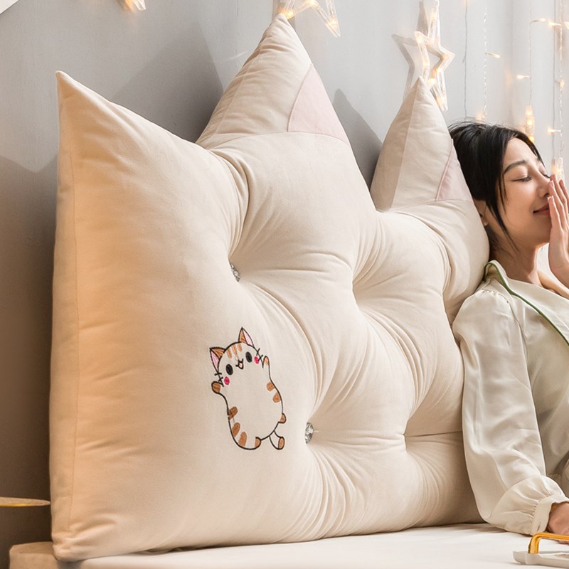 公主风床头靠垫加高防撞软垫长条大靠枕抱枕床上靠背榻榻米软包