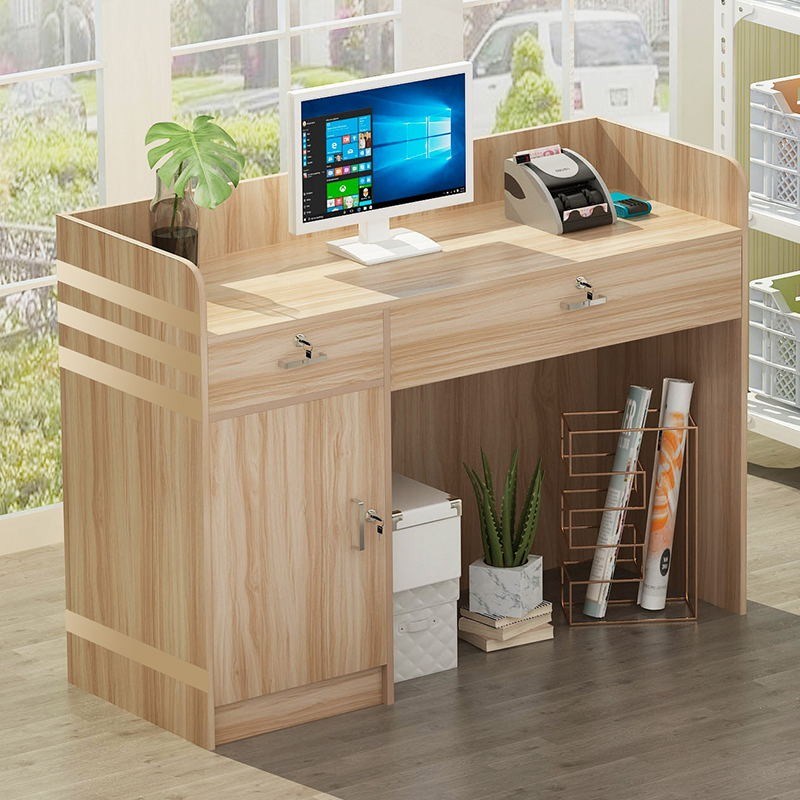 收银台柜台简约现代小型服装店便利店母婴店店铺吧台桌前台接待台