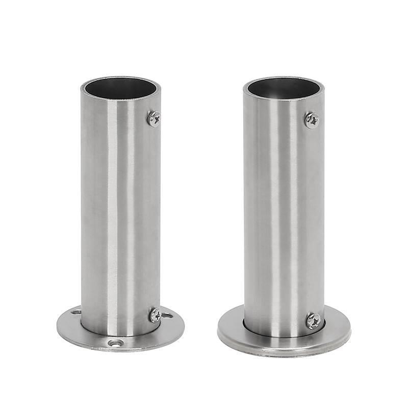 25mm32加高不锈钢圆管立柱支架支撑座罗马杆晾衣杆法兰座衣托管托