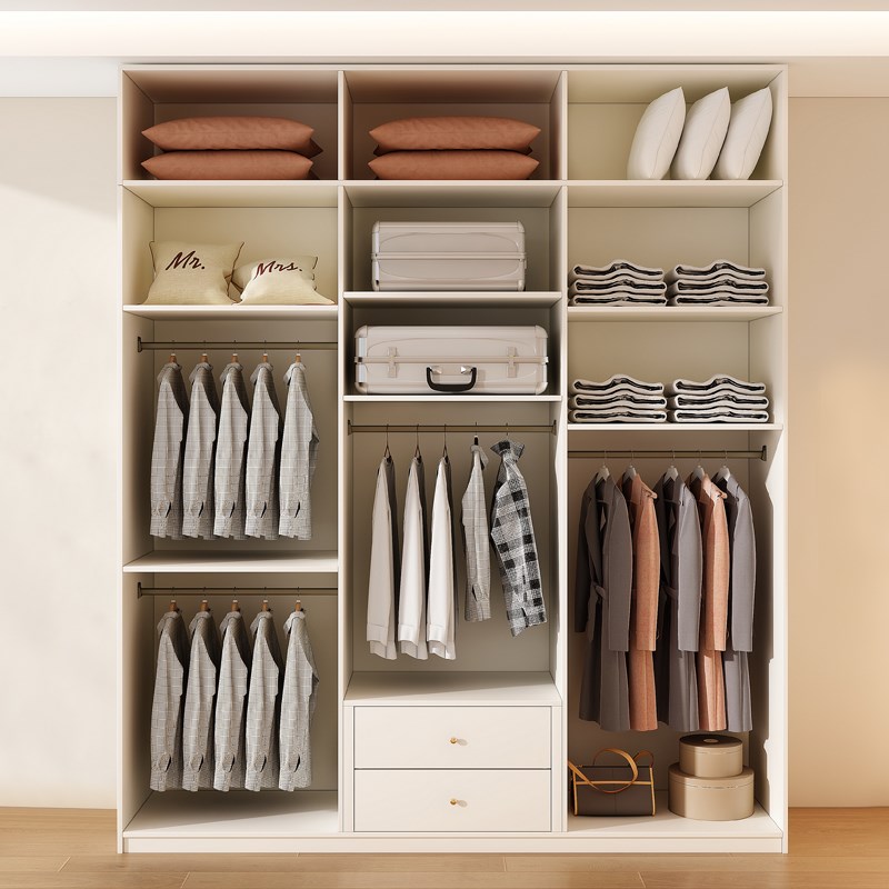 ENF级实木大衣柜2.5-3米加高带顶柜卧室现代极简网红衣橱全屋定制