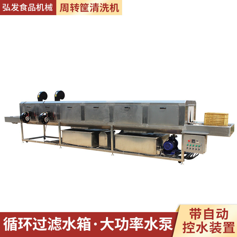 米酒发酵筐清洗机 餐具配送周转箱清洗线 高压喷淋洗筐设备