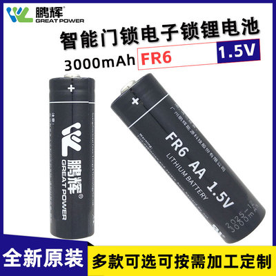 鹏辉FR6/3000mAh锂铁电池智能门锁电子锁指纹锁儿童玩具鼠标5号AA