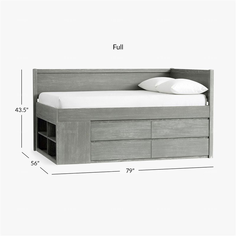 小户型男女孩儿童床简约高箱储物实木床1.2米抽屉半高床单人定制