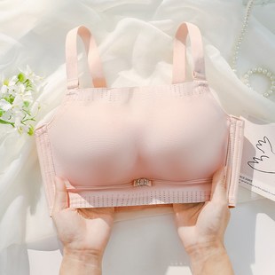 内衣女新款 防走光抹胸小t胸平胸聚拢加厚6cm收副乳无痕文胸罩