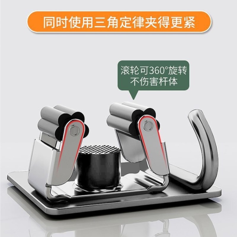 包邮不锈钢304拖把架免打孔拖把夹卫生间厨房扫把夹拖布收纳