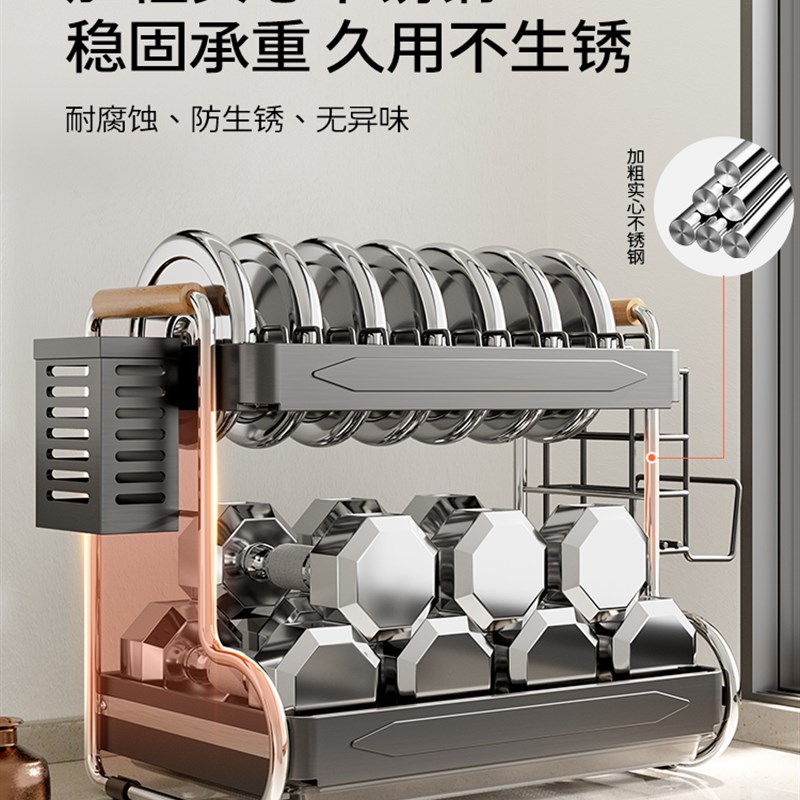 碗碟收纳架碗筷沥水碗盘架厨房放碗碟子盘子碗架不锈钢厨房置物架