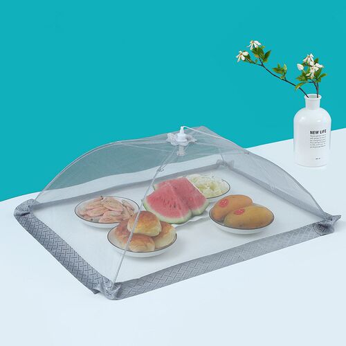 家用透明防苍蝇长方形菜罩饭桌罩折叠菜罩大容量圆形食物罩饭菜罩