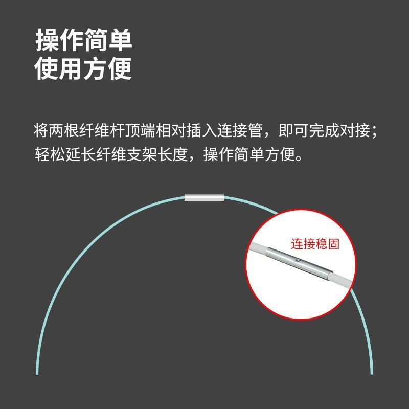高档小拱棚支架金属连接管不锈耐腐蚀直接接头玻璃纤维杆菜棚配件