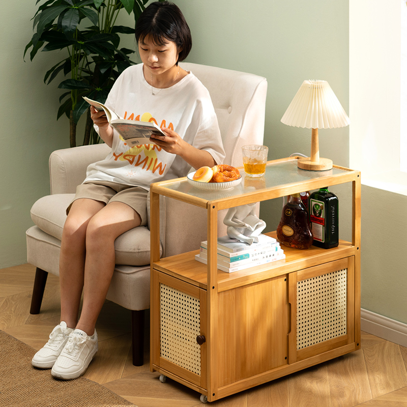 可移动边几小茶几沙发旁侧边柜小桌子床头方桌置物架角几迷你茶台