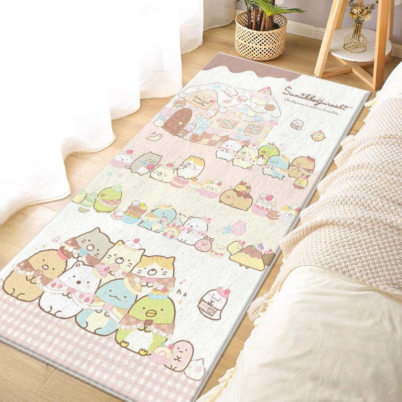 姆明ins风卧室地毯少女环保卡通客厅儿童房床边毯加厚防摔地垫