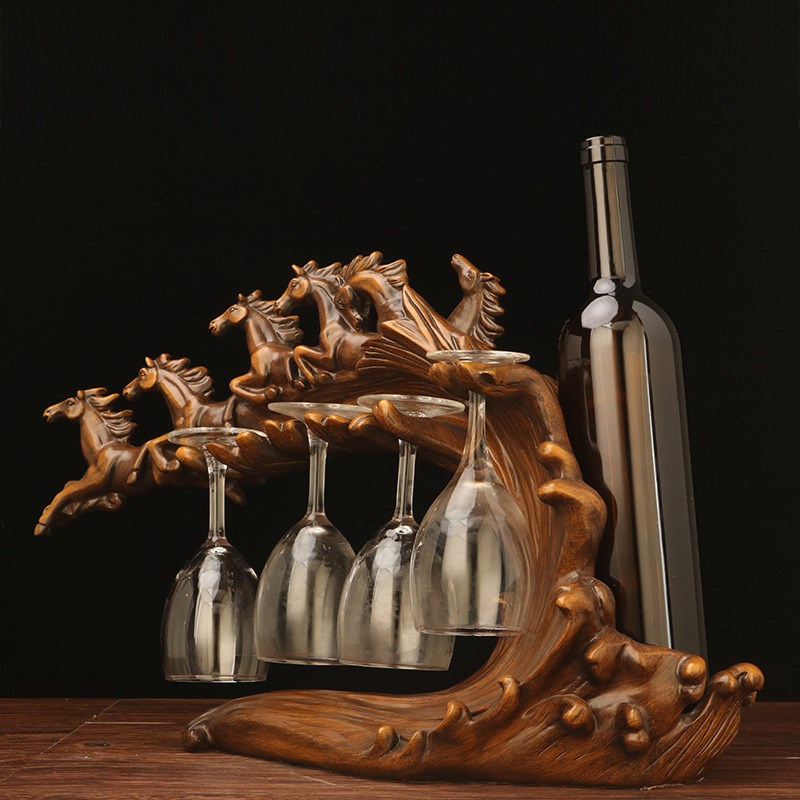 欧式创意红酒架摆件酒杯架家居装饰品葡萄酒架餐厅酒柜.树脂工艺