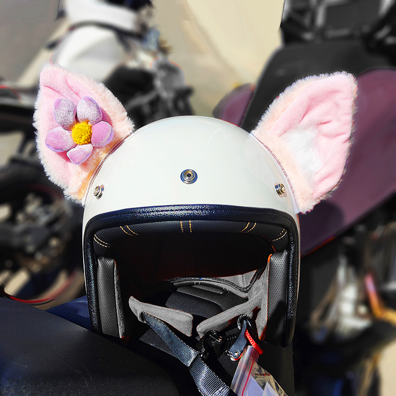 玲娜贝儿可爱头盔装饰品痞幼同款电瓶车J单板滑冰机车摩托猫耳朵