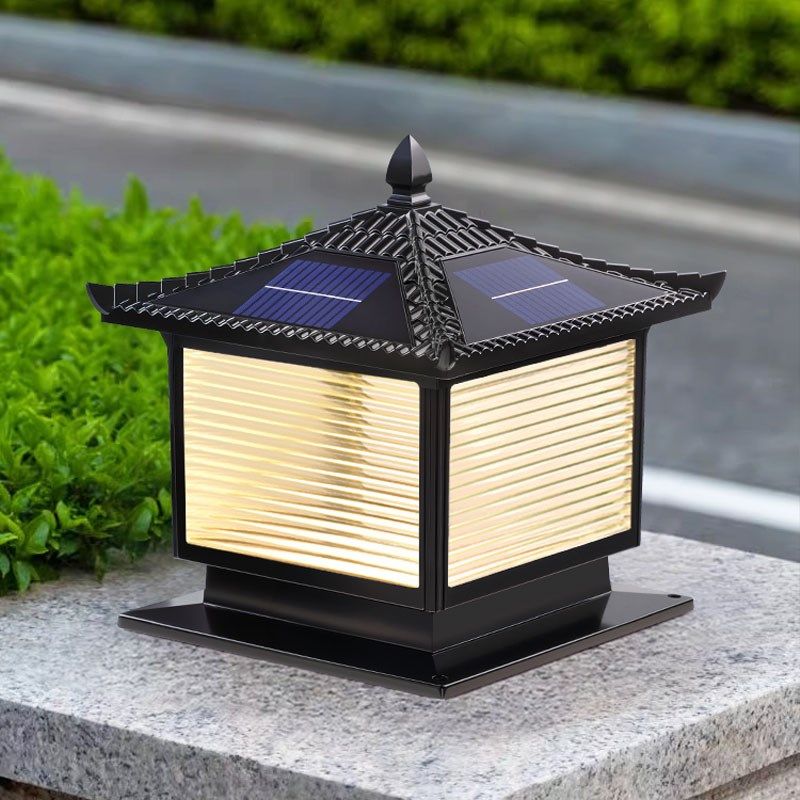 大门柱太阳能柱头灯农村自建房别墅两侧J柱子灯庭院户外防水围墙