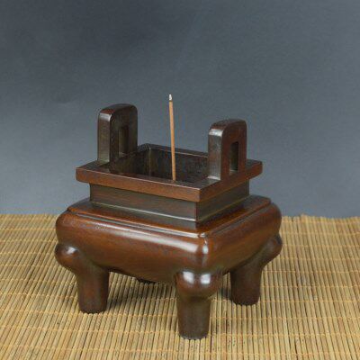 姑苏长四方铜香炉纯铜宣德炉小号居室供佛茶道熏香炉铜鼎家用供佛
