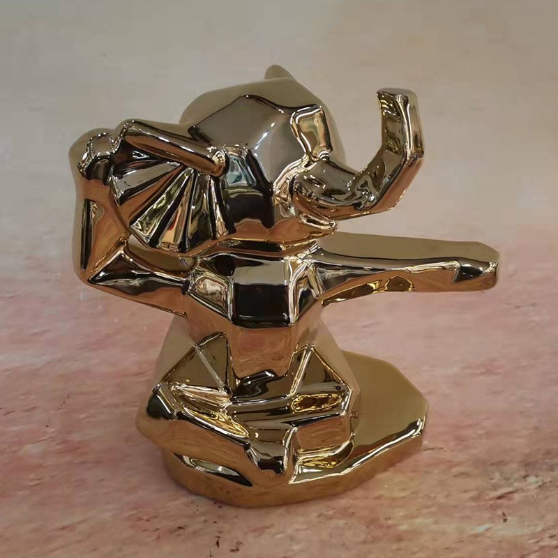 家居陶瓷大象 电镀动物 桌面装饰品  摆件Z 万象更新