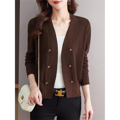 女式小外针织开衫2025秋