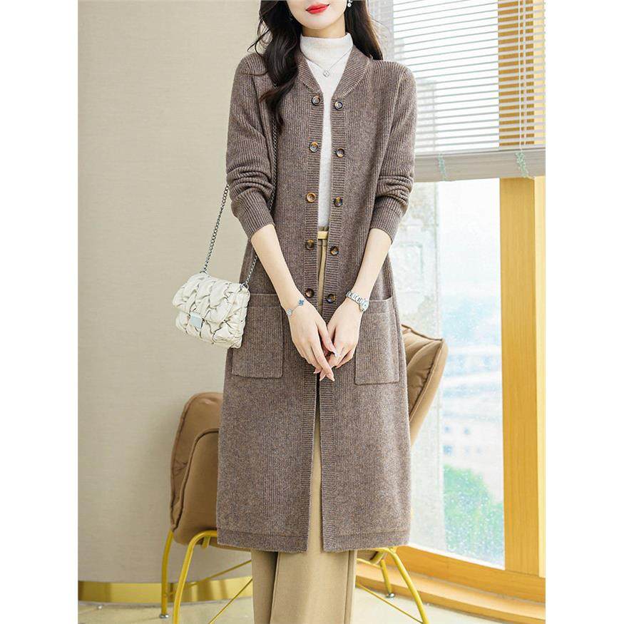 秋季长款毛衣开衫外套女过膝秋装2025年新款秋冬外披针织外搭春秋,女装/女士精品,羊绒大衣,淘宝优惠券,粉丝福利购,淘宝优惠卷