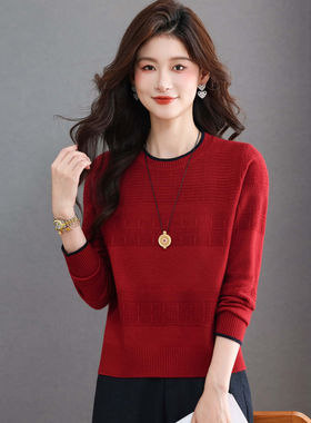 小款圆领毛衣女宽松显瘦