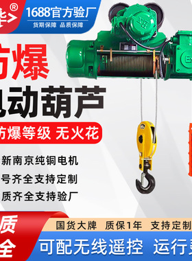 BT4防爆钢丝绳电动葫芦2吨1T5吨10吨3m6米CT4级隔爆起重行车吊机