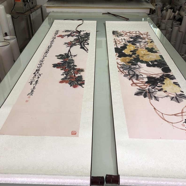 国画微喷复制条花果近代名高清中式装饰画宣纸家屏真迹四清吴昌硕