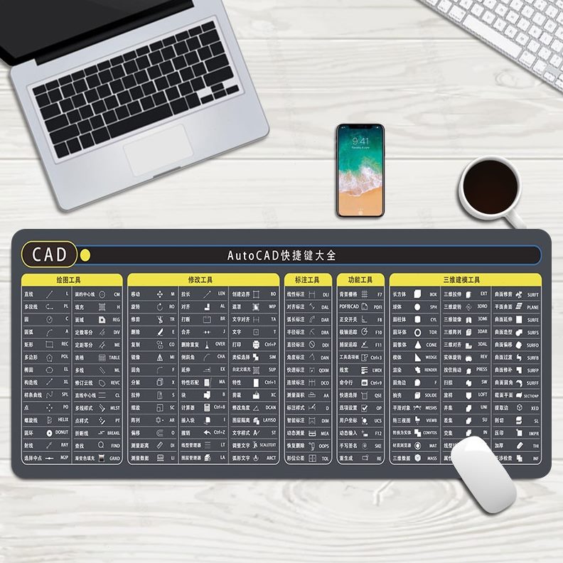桌垫/office/办公学习CAD/软件超大快捷键鼠标垫设计3D神器PS加厚