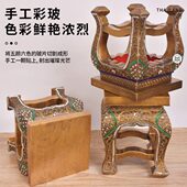 客厅家用新中式 实木小方凳矮凳结小板凳 大人网红原木实小凳子换鞋