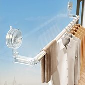 挂杆挂衣架家用室内吸盘免打孔晒晾衣架阳台墙上晾伸缩晾衣杆架子