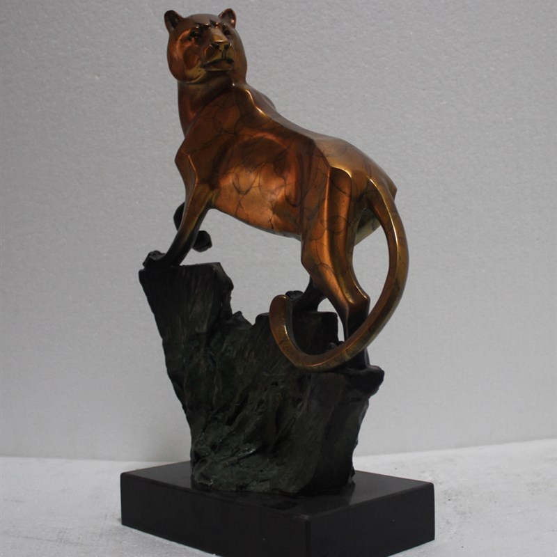金属工艺礼品锌合金压铸红青黄紫纯铜H铅锡合金上山虎豹古铸铜摆