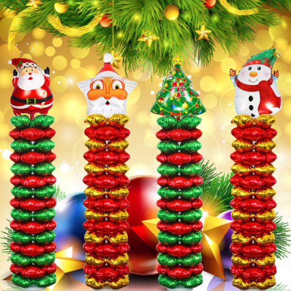 包邮商场圣诞路引酒吧布置气球立柱节气球装饰 店铺派对老人圣诞